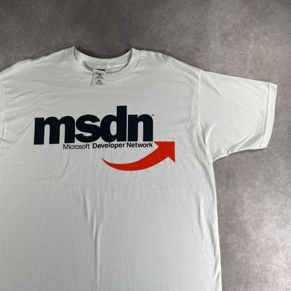 90s 00s Tech Microsoft MSDN Developer Network T-Shirt Men's XL Geek AI Vintage